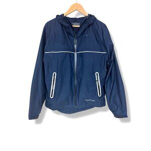 Vineyard Vines Rain Jacket Women S Stow Go Windbreaker‎ Hoodie Navy Blue Pockets